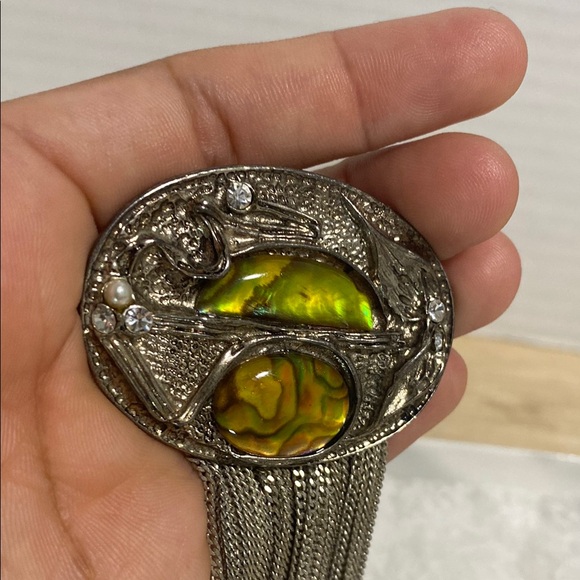 Vintage Silver Brooch with Fringe chain - Picture 8 of 11